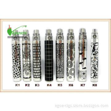 Colorful Carving 1200 Puffs Ego Cigarette Battery Leakproof Ego K